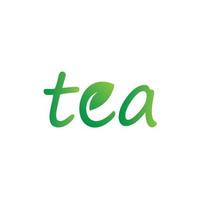 drink tea green logo design symbol vector