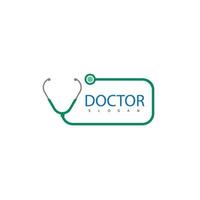 stetoskop salud consulta logo médico vector