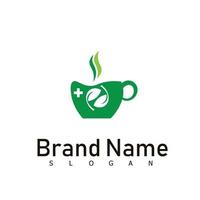 drink tea green logo design symbol vector