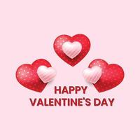 Happy valentines day love hearts  Free Vector