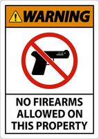 Warning Sign No Firearms Allowed On This Property vector