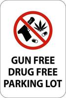 área de estacionamiento libre de drogas señal libre de armas, estacionamiento libre de drogas vector