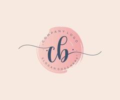 Initial CB feminine logo. Usable for Nature, Salon, Spa, Cosmetic and Beauty Logos. Flat Vector Logo Design Template Element.