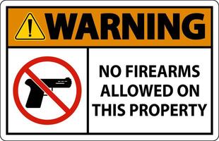 Warning Sign No Firearms Allowed On This Property vector