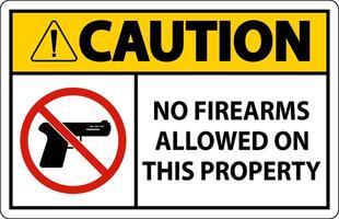 Caution Sign No Firearms Allowed On This Property vector