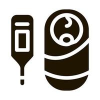 baby temperature measurement icon Vector Glyph Illustration