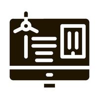 windmill computer control icon Vector Glyph Illustration