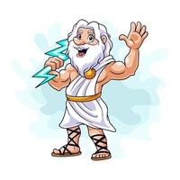 Cartoon zeus on white background vector