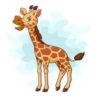 Cartoon giraffe on white background vector