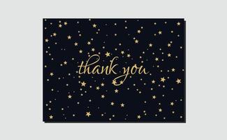 Card thank you gold stars dust elements abstract texture background. vector