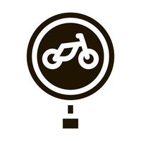 road sign bike icon Vector Glyph Illustration