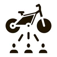 solicitantes de una ilustración de glifo de vector de icono de bicicleta