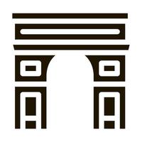 gate arch saint denis icon Vector Glyph Illustration