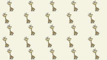 Cute cartoon giraffe line up in rows video