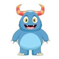 Cute blue monster cartoon illustration. Cute monster cartoon vector