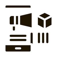 telephone notification of parcel icon Vector Glyph Illustration