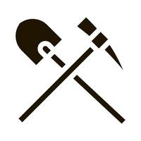 shovel and pickaxe icon Vector Glyph Illustration