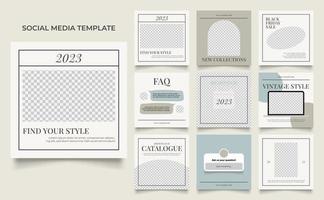 social media template banner fashion sale promotion in white blue color vector