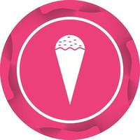 icono de glifo de vector de helado de cono único