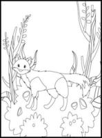 Cute Fox Coloring Pages for Kids vector