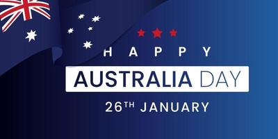 26 January Happy Australia Day. City Background and Flag Illustration and Vector Elements National Concept Greeting Card, Poster or Web Banner Design. EPS 10.