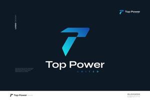 Abstract Initial T and P Logo Design in Blue Gradient Style. TP or PT Logo vector