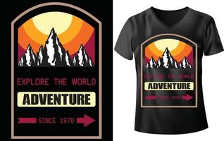 diseño de camiseta de aventura vector