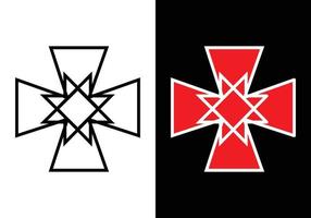 the knight templar cross icon modified in such a way. logo illustration vector. vector