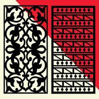 Big laser cut decorative wall panel pattern set Jali design,acrylic and CNC machine cutting.Abstract ornament, geometric, classic, oriental pattern, vector
