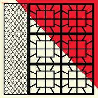 Conjunto de patrón de panel de pared decorativo de corte láser grande diseño jali, corte de máquina de acrílico y cnc. ornamento abstracto, patrón geométrico, clásico, oriental, vector
