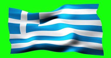 bandera de grecia ondeando realista en pantalla verde. animación en bucle sin interrupciones con alta calidad video