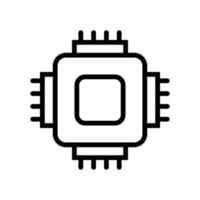 Processor line icon isolated on white background. Black flat thin icon on modern outline style. Linear symbol and editable stroke. Simple and pixel perfect stroke vector illustration
