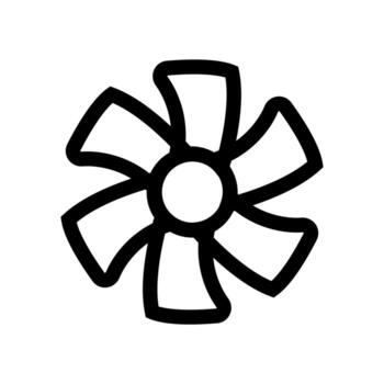 Wind fan line icon isolated on white background. Black flat thin icon on modern outline style. Linear symbol and editable stroke. Simple and pixel perfect stroke vector illustration