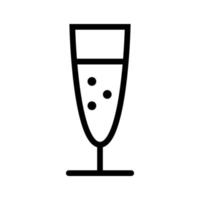 Champagne glass line icon isolated on white background. Black flat thin icon on modern outline style. Linear symbol and editable stroke. Simple and pixel perfect stroke vector illustration.