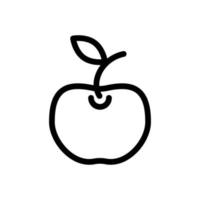 icono de línea de fruta de manzana aislado sobre fondo blanco. icono negro plano y delgado en el estilo de contorno moderno. símbolo lineal y trazo editable. ilustración de vector de trazo simple y perfecto de píxeles.