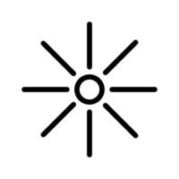 icono de línea de sol aislado sobre fondo blanco. icono negro plano y delgado en el estilo de contorno moderno. símbolo lineal y trazo editable. ilustración de vector de trazo simple y perfecto de píxeles.