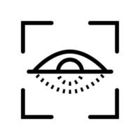 Retina scan line icon isolated on white background. Black flat thin icon on modern outline style. Linear symbol and editable stroke. Simple and pixel perfect stroke vector illustration