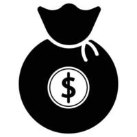 Dollar Bag Business Solid Black Icon vector