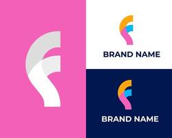 Abstract letter F logo design template vector