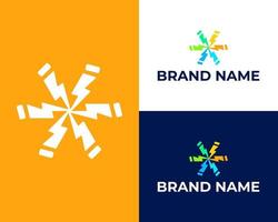 Modern energy logo and business card design. solution, positive, modern, energy, icon, Premium Vector