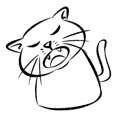 Angry Cat Coloring Pages Outline Sketch Drawing Vector, Cat