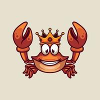 King crab mascot with happy smile vector