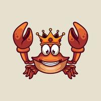 King crab mascot with happy smile vector