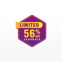 56 discount, Sales Vector badges for Labels, , Stickers, Banners, Tags, Web Stickers, New offer. Discount origami sign banner.