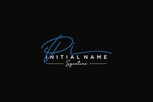 Initial PI signature logo template vector. Hand drawn Calligraphy lettering Vector illustration.