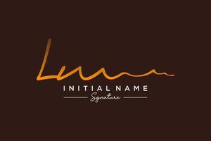 Initial LM signature logo template vector. Hand drawn Calligraphy lettering Vector illustration.