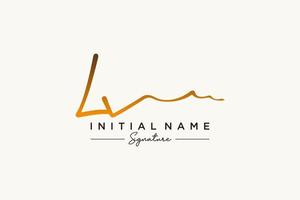 Initial LV signature logo template vector. Hand drawn Calligraphy lettering Vector illustration.