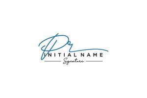 Initial PR signature logo template vector. Hand drawn Calligraphy lettering Vector illustration.