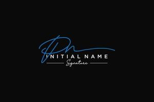 Initial PN signature logo template vector. Hand drawn Calligraphy lettering Vector illustration.