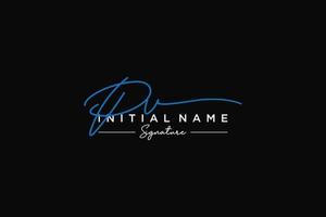 Initial PV signature logo template vector. Hand drawn Calligraphy lettering Vector illustration.
